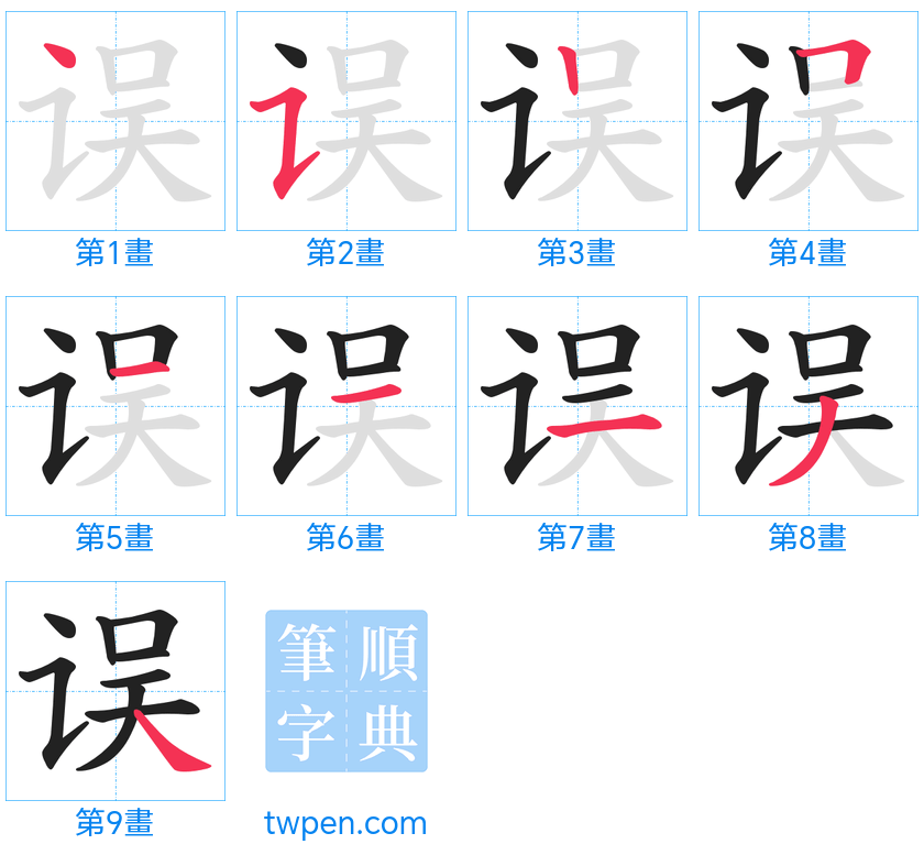 “「误」的筆畫”