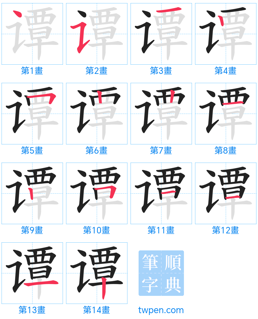 “「谭」的筆畫”