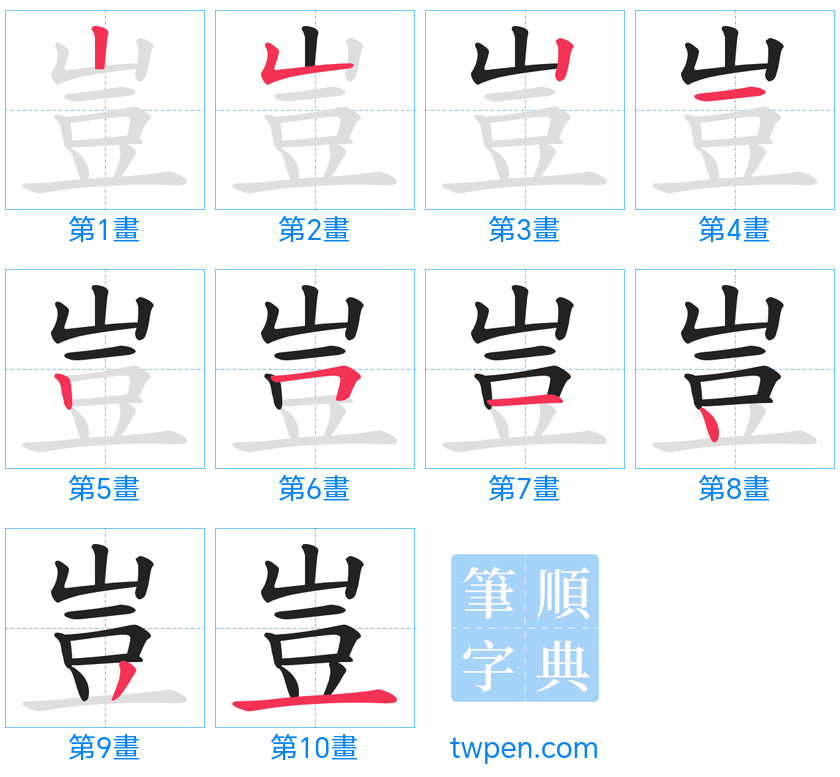 “「豈」的筆畫”