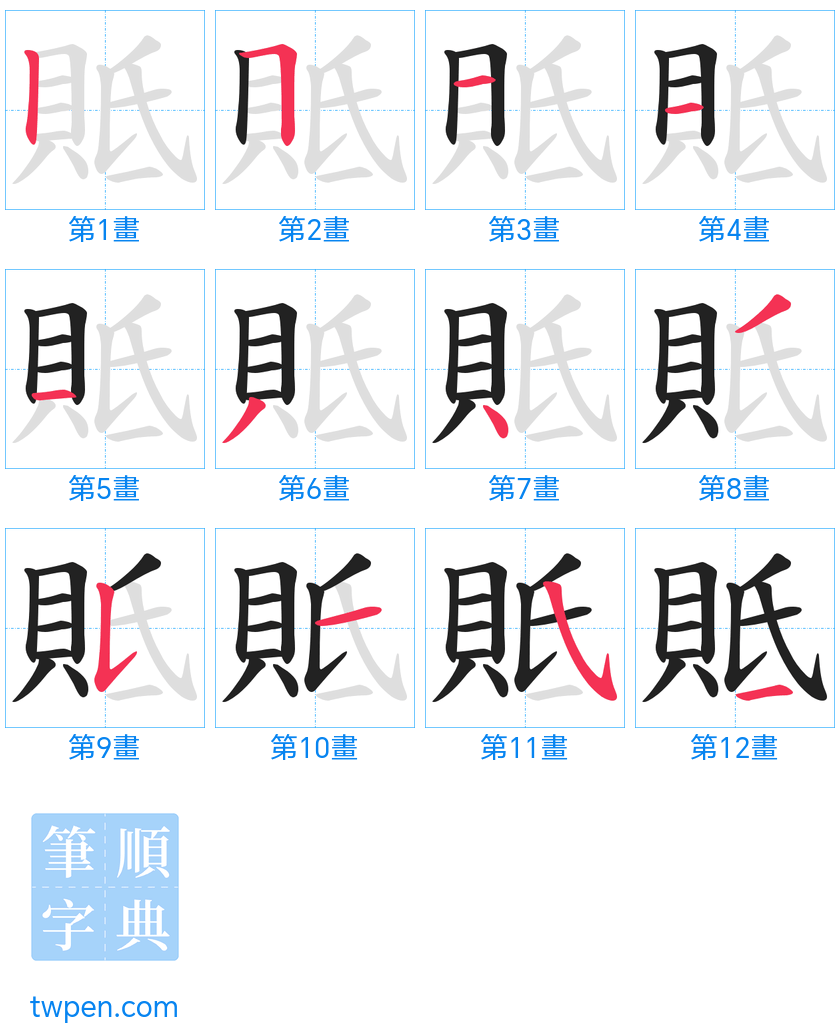 “「貾」的筆畫”