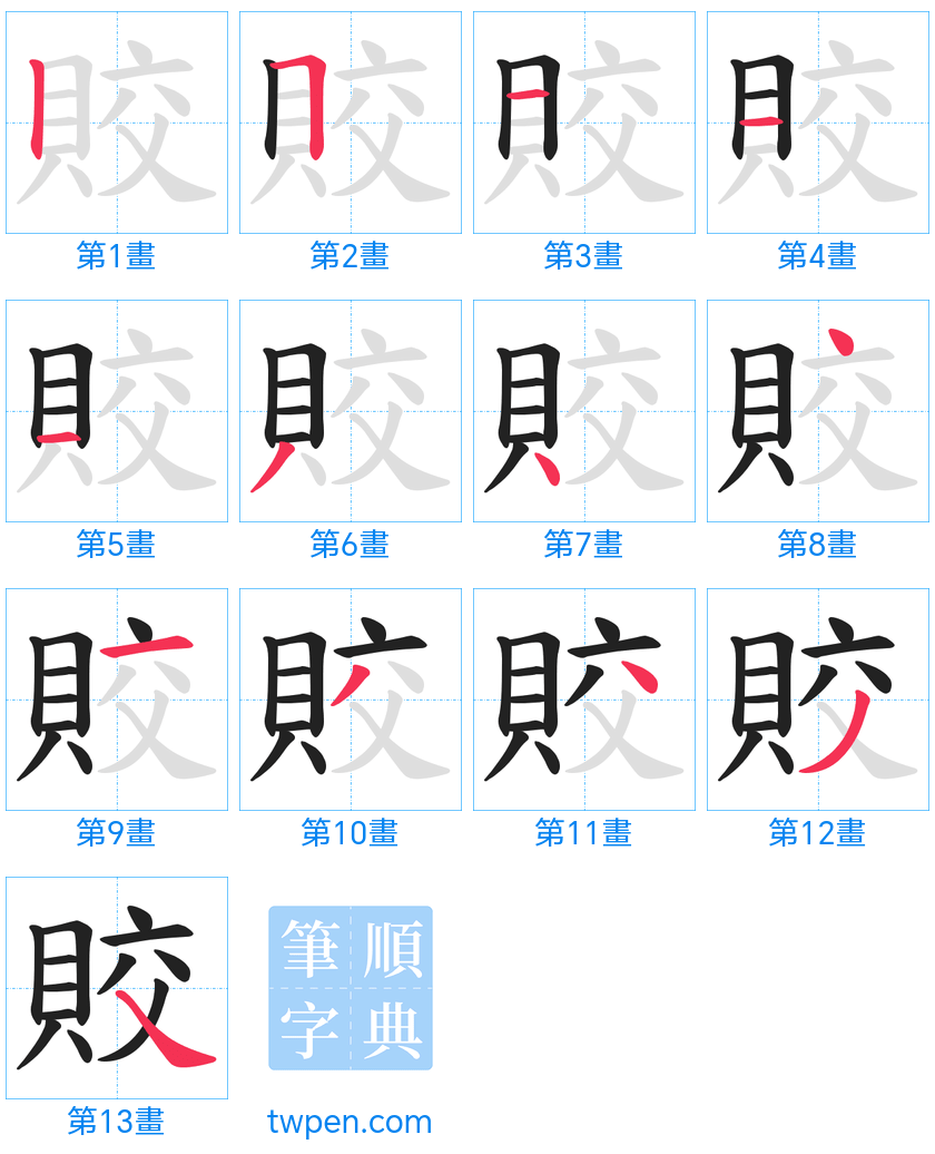 “「賋」的筆畫”