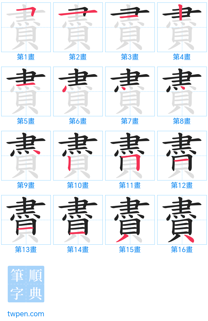 “「賮」的筆畫”