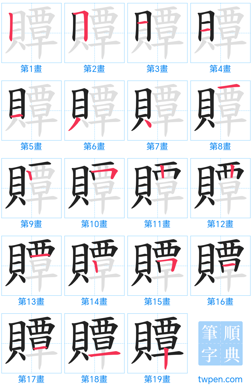 “「贉」的筆畫”