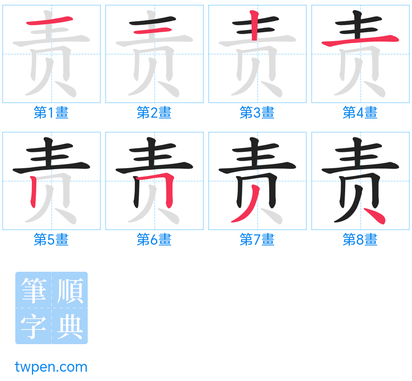 “「责」的筆畫”