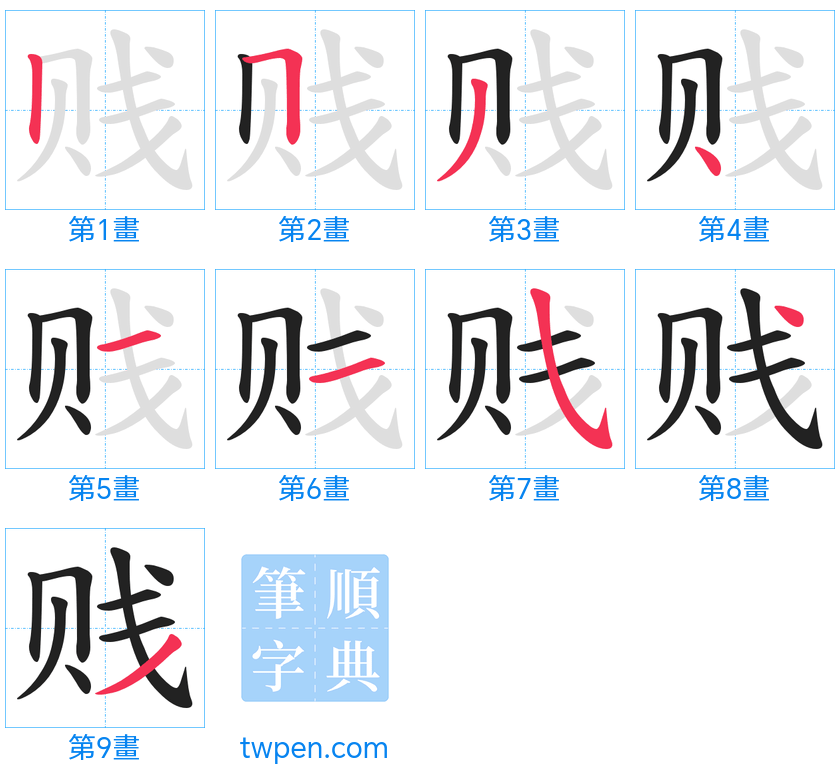 “「贱」的筆畫”