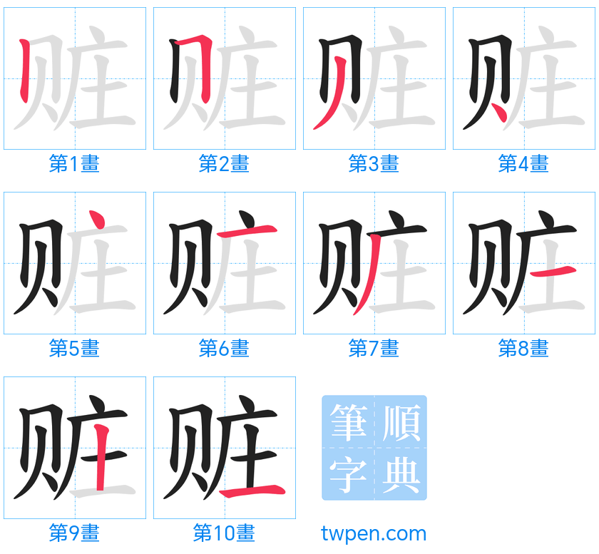 “「赃」的筆畫”