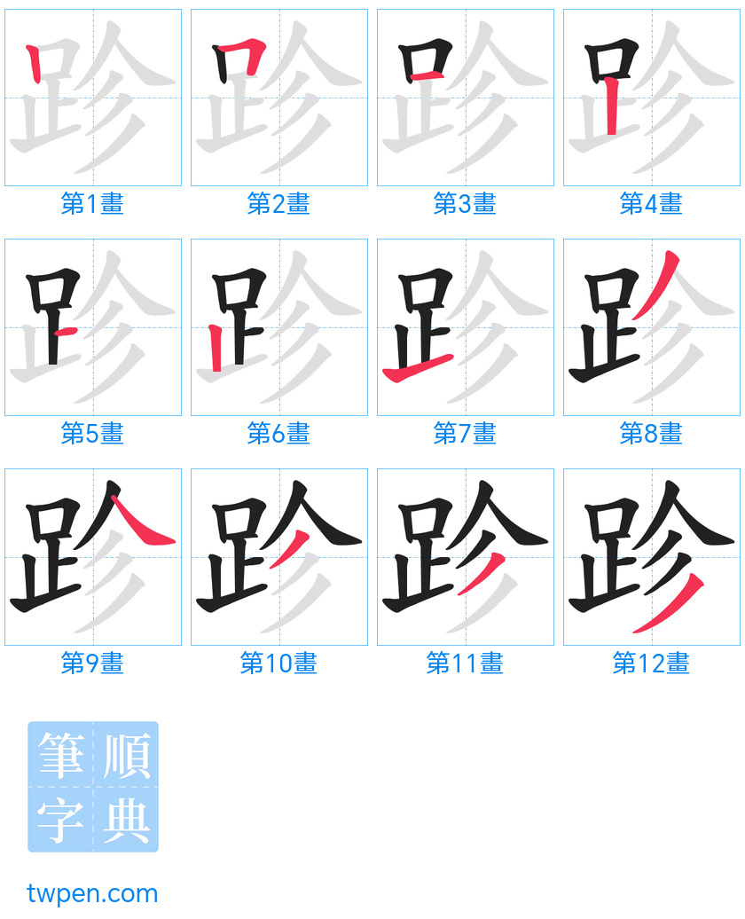 “「跈」的筆畫”