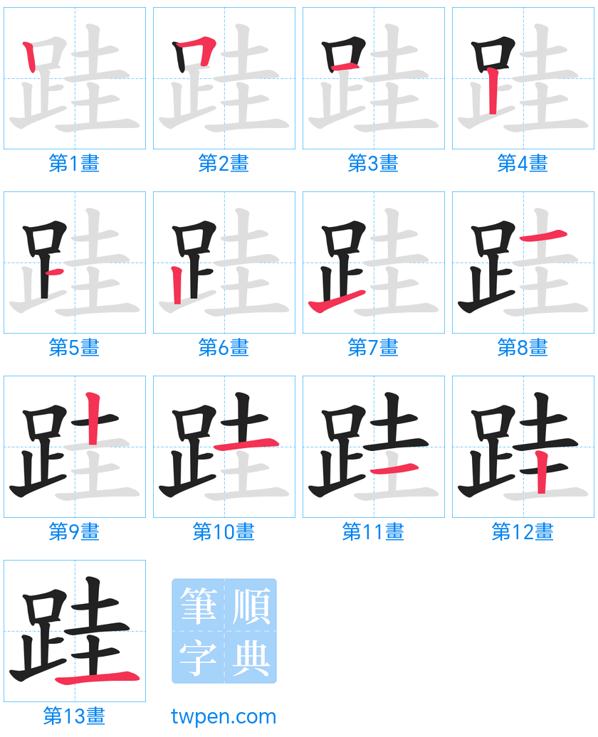 “「跬」的筆畫”