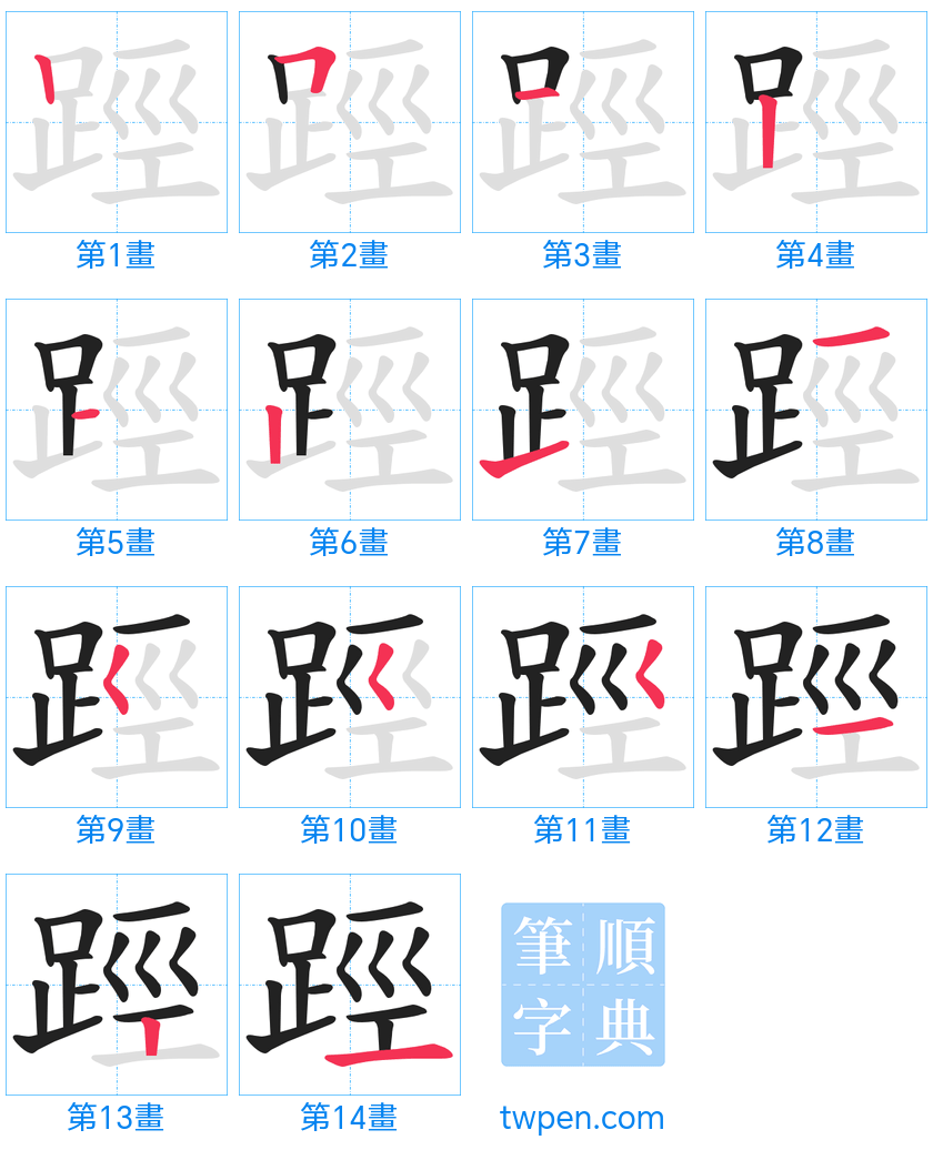 “「踁」的筆畫”