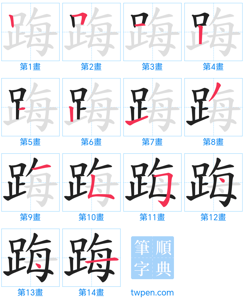 “「踇」的筆畫”