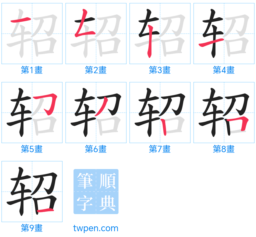 “「轺」的筆畫”