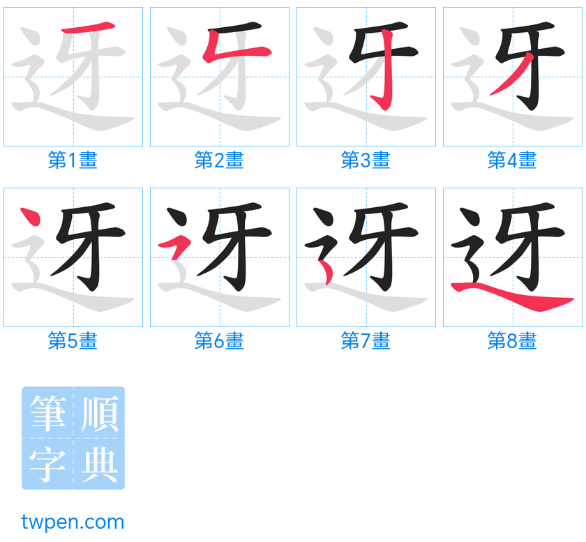 “「迓」的筆畫”