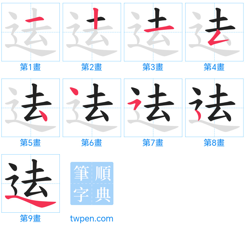 “「迲」的筆畫”