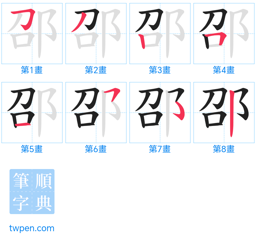 “「邵」的筆畫”