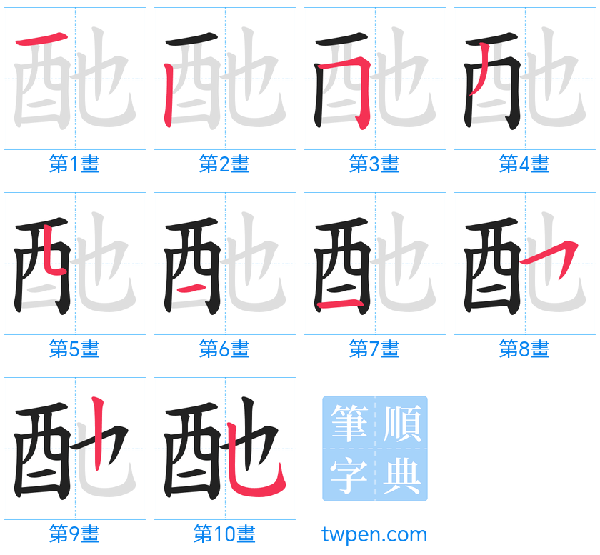 “「酏」的筆畫”