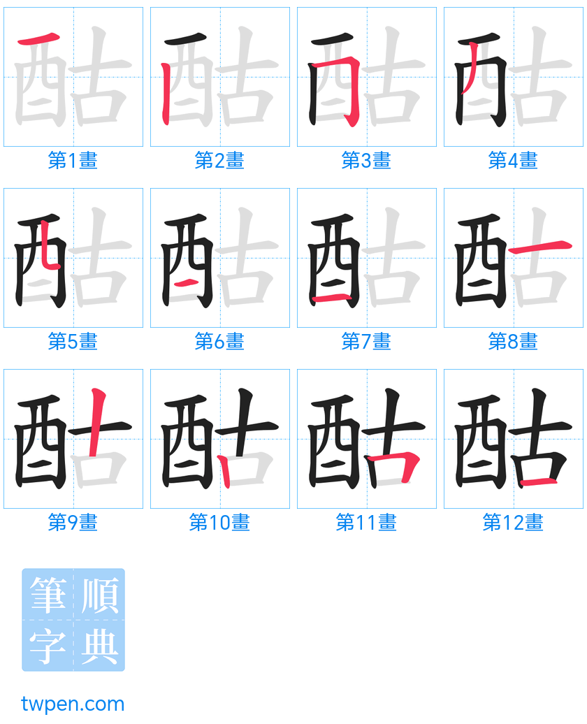 “「酤」的筆畫”