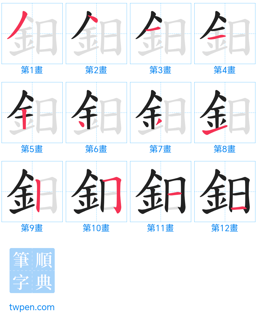 “「鈤」的筆畫”