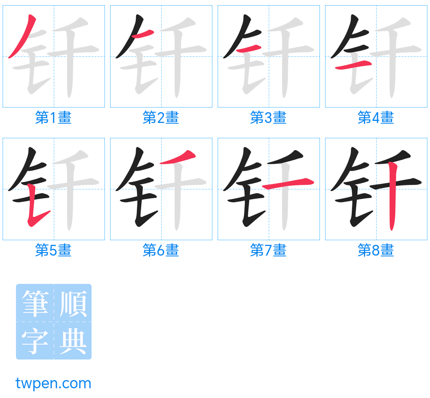 “「钎」的筆畫”