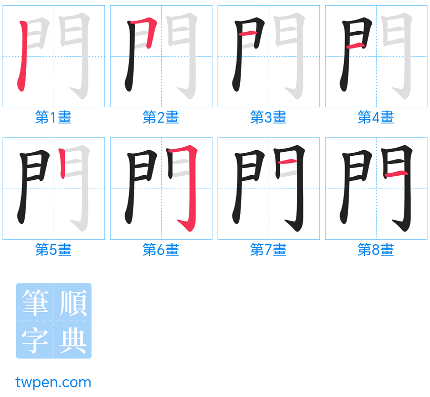 “「門」的筆畫”