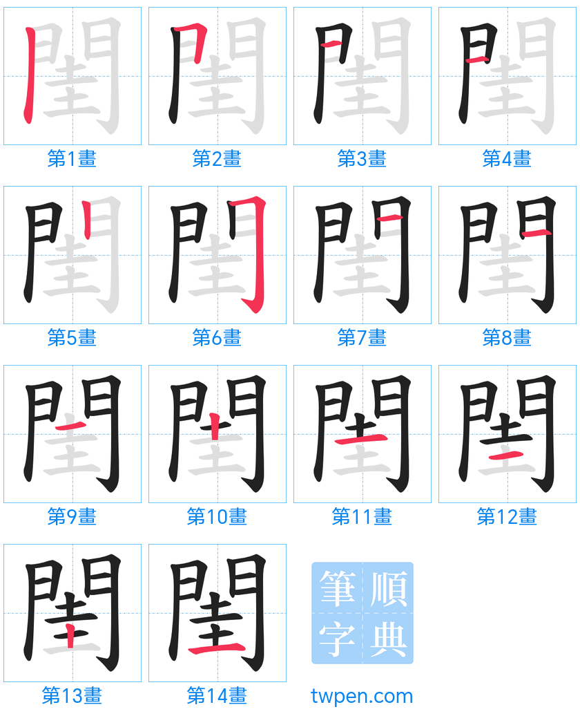 “「閨」的筆畫”