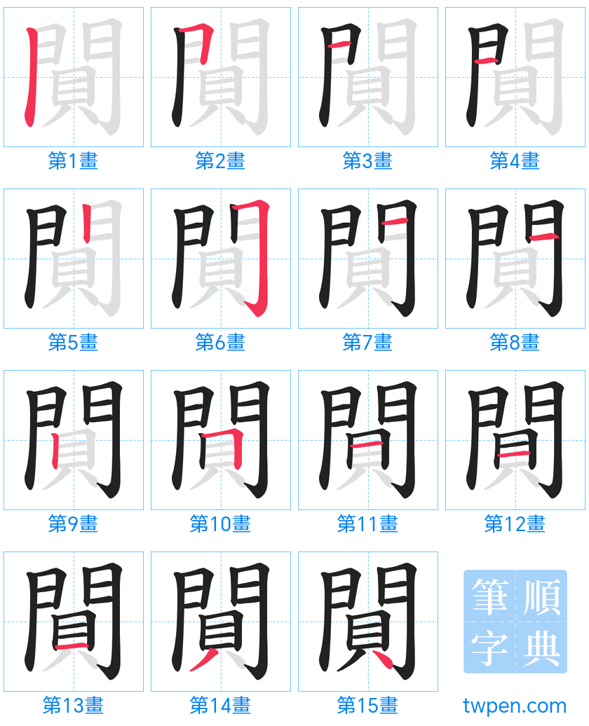 “「閴」的筆畫”