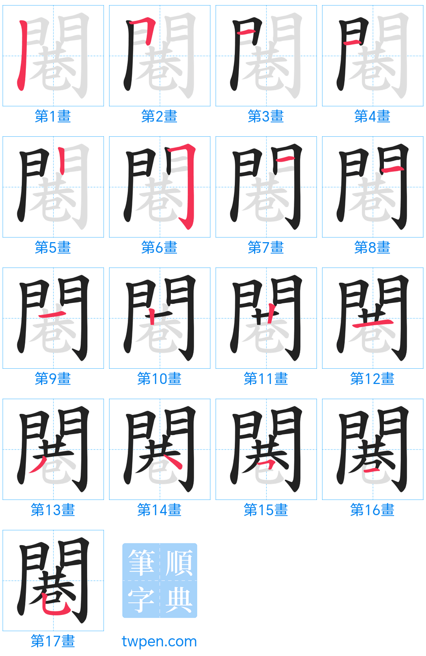 “「闀」的筆畫”