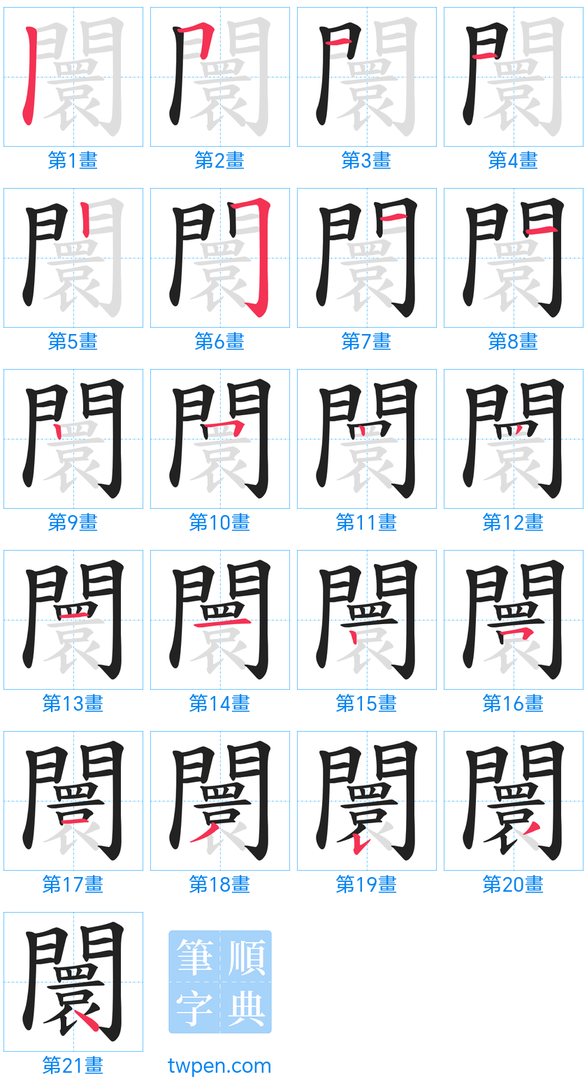 “「闤」的筆畫”