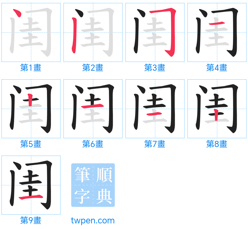 “「闺」的筆畫”