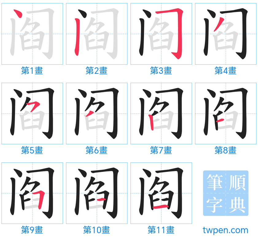 “「阎」的筆畫”