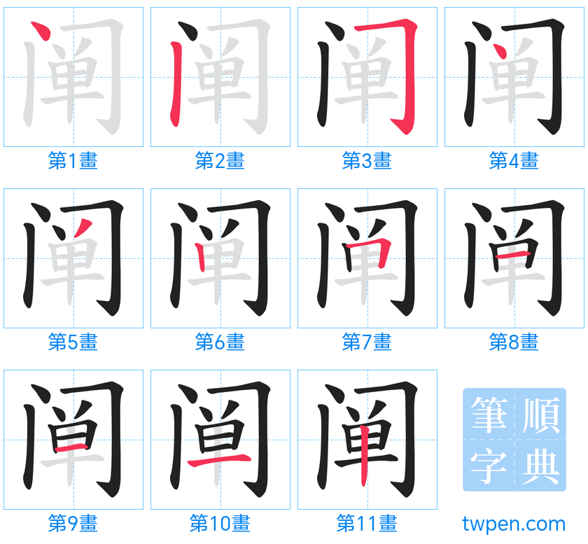 “「阐」的筆畫”