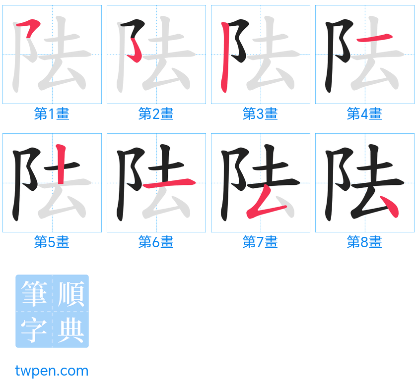 “「阹」的筆畫”