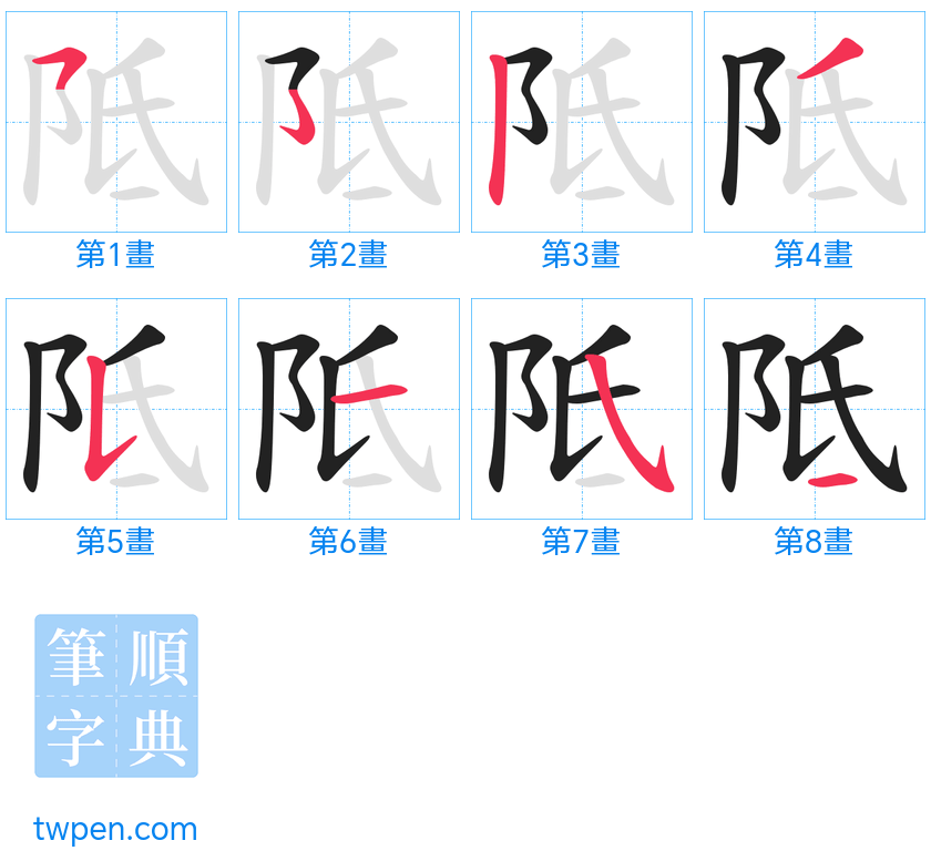 “「阺」的筆畫”