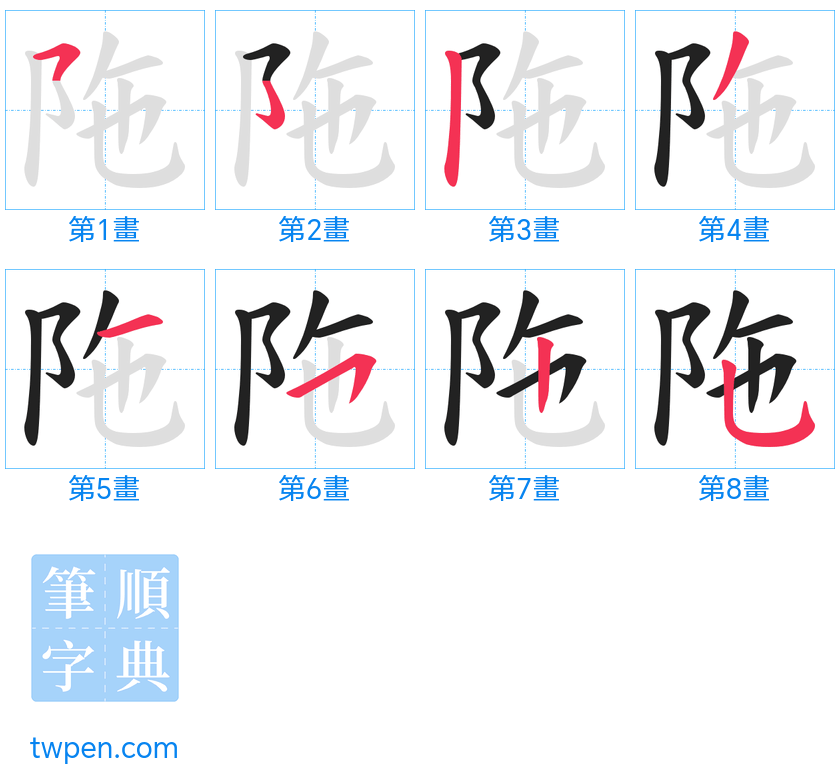 “「陁」的筆畫”