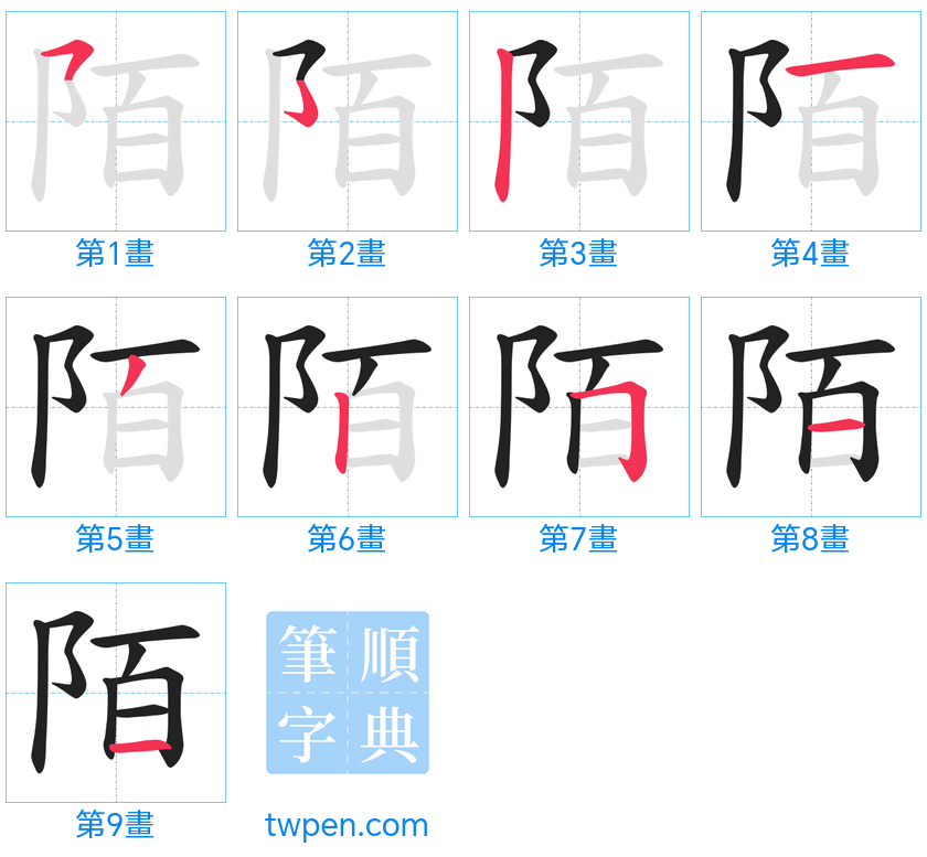 “「陌」的筆畫”