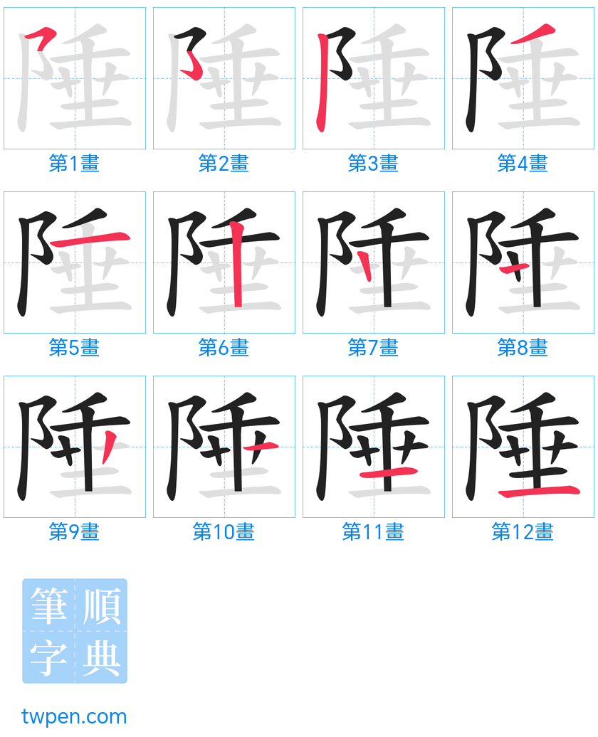 “「陲」的筆畫”