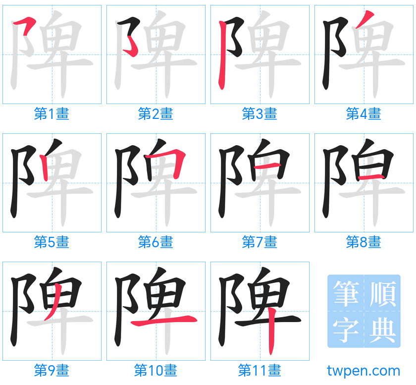 “「陴」的筆畫”