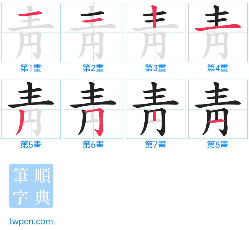 “「靑」的筆畫”