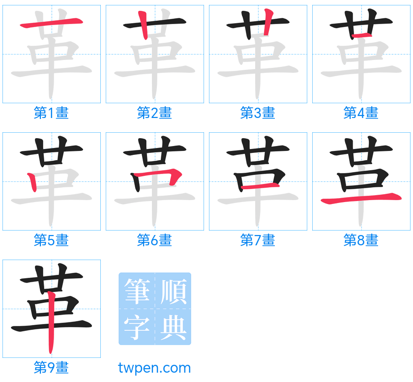 “「革」的筆畫”