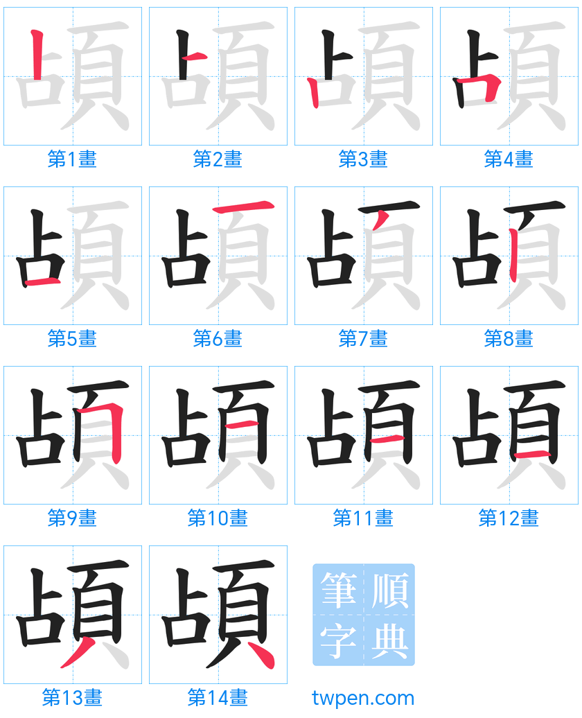 “「頕」的筆畫”