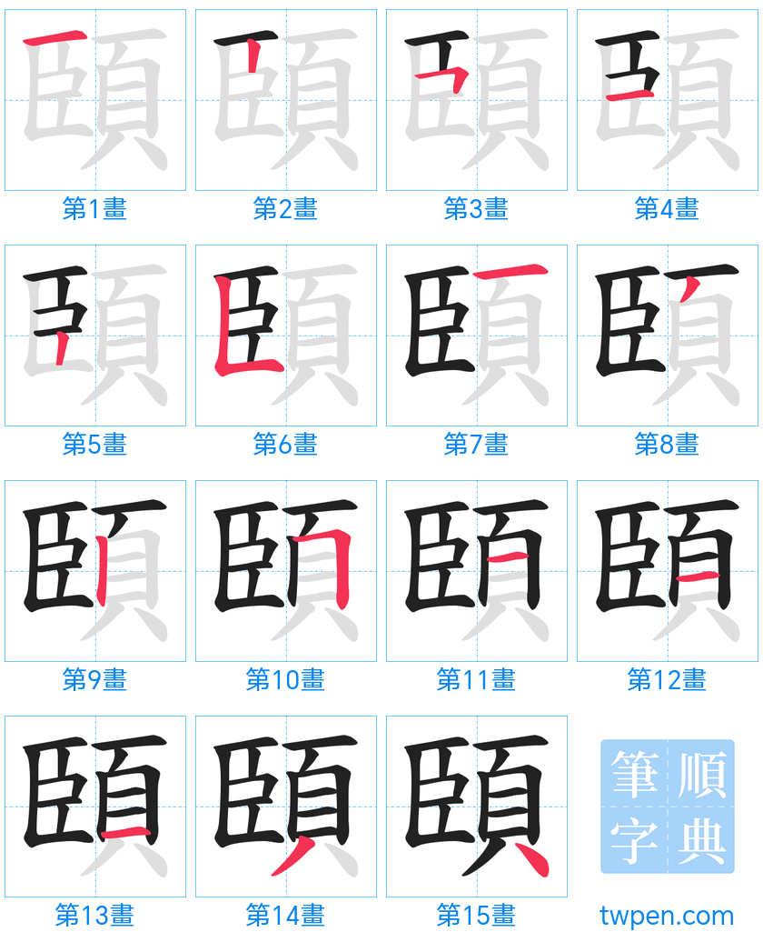 “「頣」的筆畫”