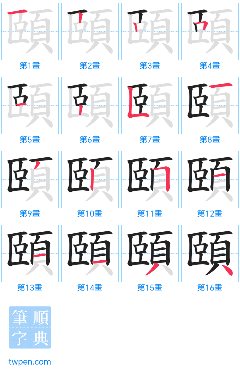 “「頤」的筆畫”