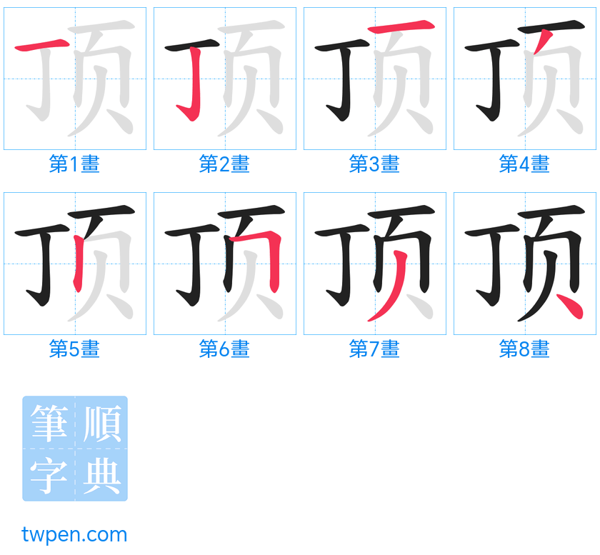 “「顶」的筆畫”