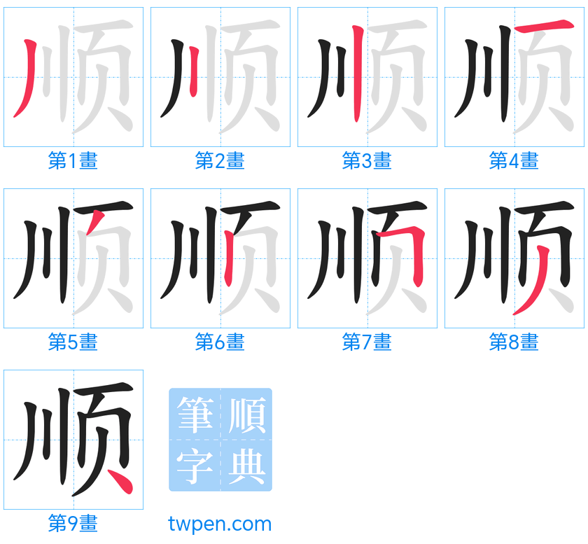 “「顺」的筆畫”