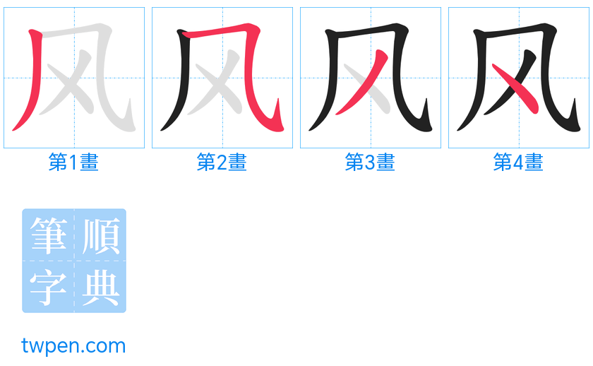 “「风」的筆畫”