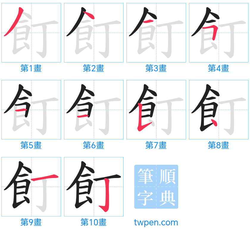 “「飣」的筆畫”