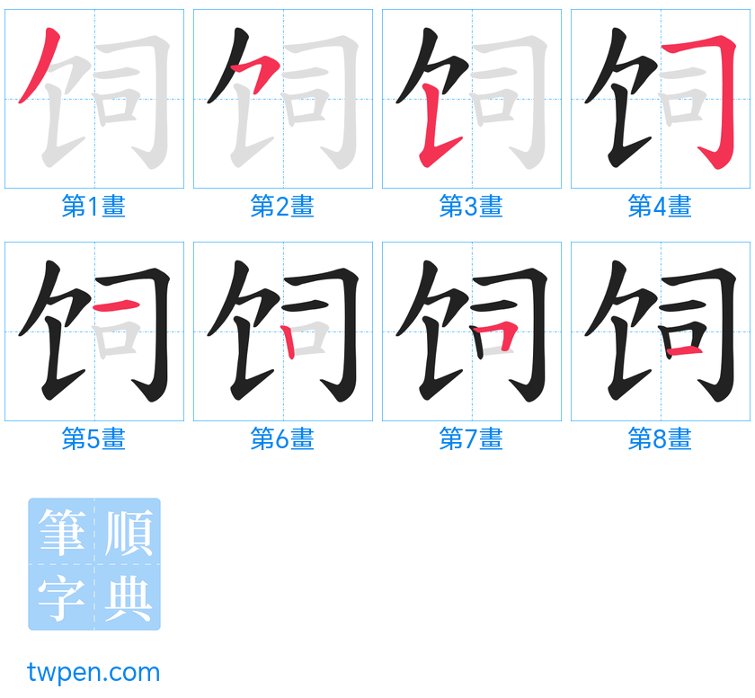 “「饲」的筆畫”