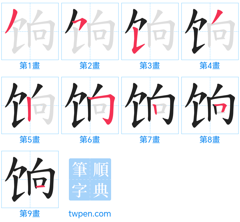 “「饷」的筆畫”