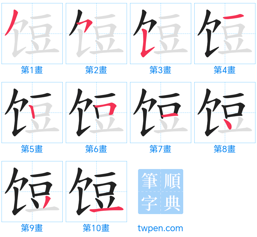 “「饾」的筆畫”