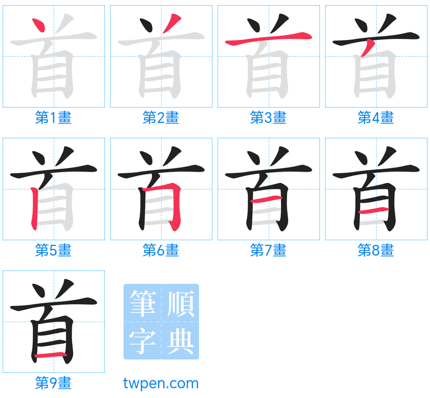 “「首」的筆畫”