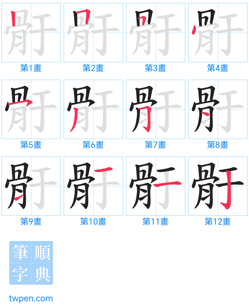 “「骬」的筆畫”